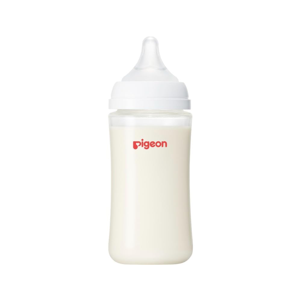 PIGEON | Biberones Recien Nacido Peristáltico | Biberones Anticolicos de Silicona Suave | Biberon Reduce Entrada de Aire - Superficie Mate para Agarre Seguro | Tecnología SofTouch para Bebé | 240 ml