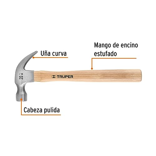 Martillo Curvo Truper MA-20 Cabeza Pulida 20 oz