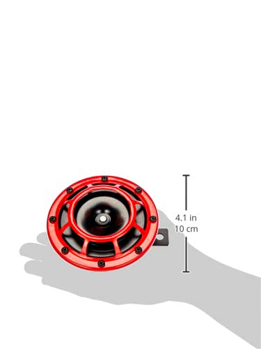 Hella Stark Sound - Juego de bocina Super Tone - 109.23.37 - set rojo de 12V, frecuencia alta/baja, B 133, 12 voltios