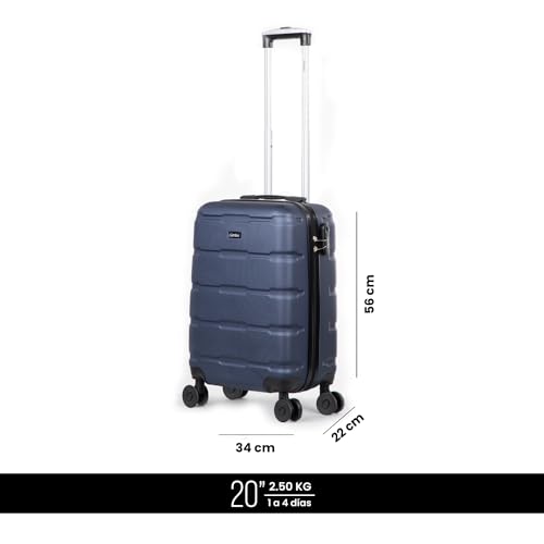 Maleta de Viaje RUMBO Azul Resistente con Asa Telescópica y Candado de Seguridad