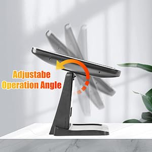 ANGEL POS - Monitor multitáctil capacitivo LED retroiluminado de 15 pulgadas 4:3, visualización táctil de diseño plano sin costuras con soporte de metal POS, para oficina, punto de venta, restaurante,