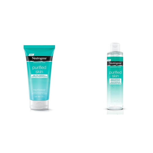 Gel Limpiador Facial Neutrogena Purified Skin Ácido glicólico 150 g + Agua Micelar Purified Skin Desmaquillante 200 ml