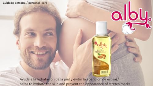 Pack de 6 Aceites Corporales Alby con Almohadilla Facial y Pads Desmaquillantes - Elimina Estrías, Estimula el Crecimiento de Pestañas, Hidrata y Suaviza la Piel - Limpieza Facial y Cuidado Personal - Almohadillas de Algodón.