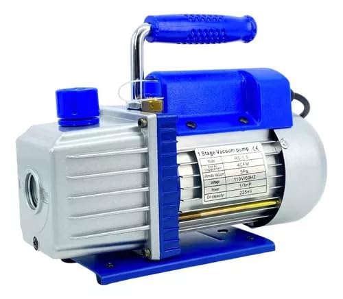 FIXITFAST 4cfm 1/3hp Bomba De Vacío + Manómetro R134a/r22/r410a/r404a Kit de refrigeración con Caja de transporte para HVAC A/C recarga y mantenimiento sin aceite azul