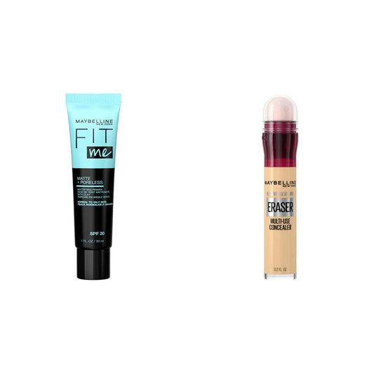 MAYBELLINE fit me! primer matte & poreless color transparente + Corrector de Maquillaje Instant Age Rewind Neutralizer 6 ml