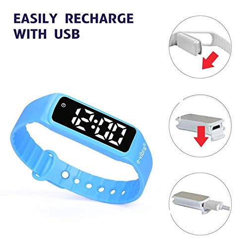 e-vibra - Reloj de entrenamiento para orinal, reloj despertador vibratorio silencioso, con temporizador de cuenta regresiva (azul)