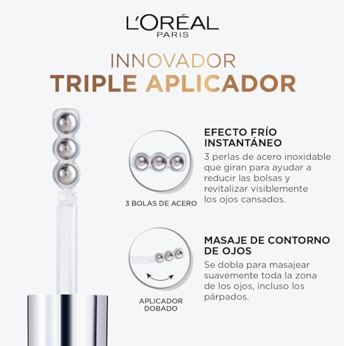 L'Oréal Paris Sérum de Ojos anti-ojeras Glycolic Bright, 30ml - con Ácido Glicólico y Niacinamida, reduce ojeras, mirada radiante en 6 días*, combate todo tipo de manchas