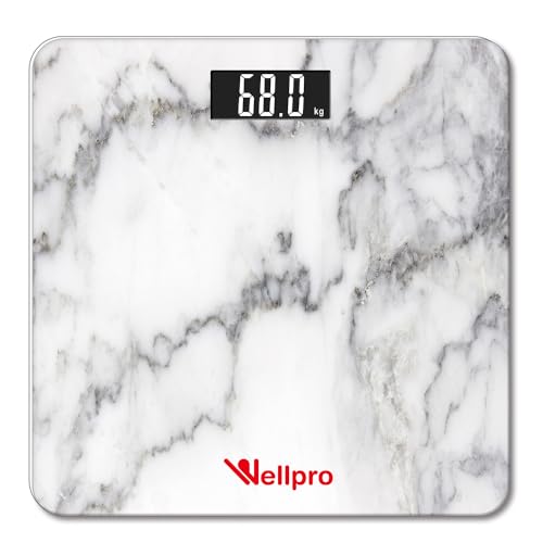 Báscula Digital Wellpro Vidrio Acabado Marmol