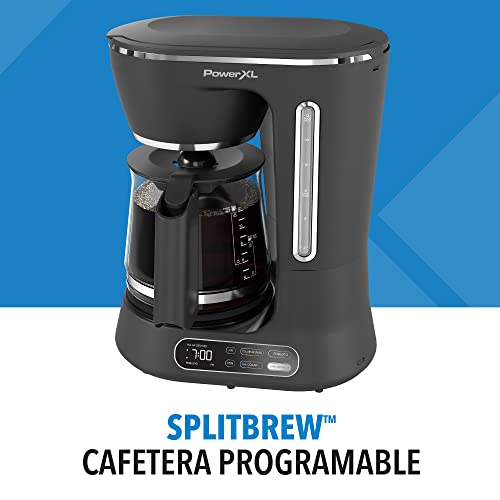 Cafetera Automática PowerXL Negra con Función de Café Helado y Caliente 12 Tazas