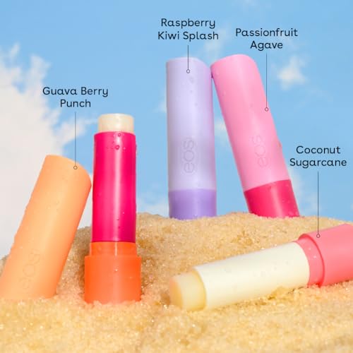 eos FlavorLab Super Soft Shea Lip Balm Sticks - Totally Tropical Variety Pack | Lip Moisturizer | 24 Hour Hydration | Gluten Free Lip Care|4 Pack