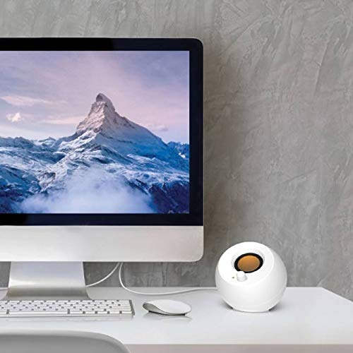 Creative Pebble 2.0 Altavoces de computadora alimentados por USB con Controladores de Campo lejano y radiadores pasivos para PC y portátiles (Blanco)
