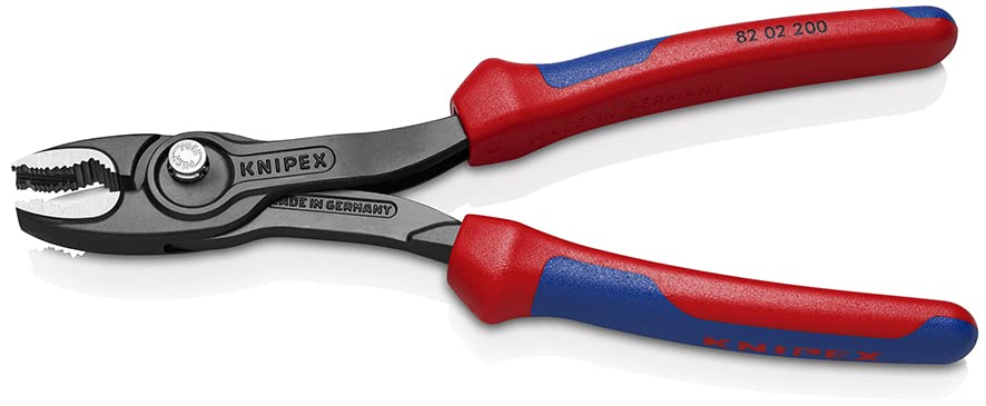 Knipex TwinGrip - Alicates para juntas deslizantes (200 mm, 82 02 200 SB, color negro