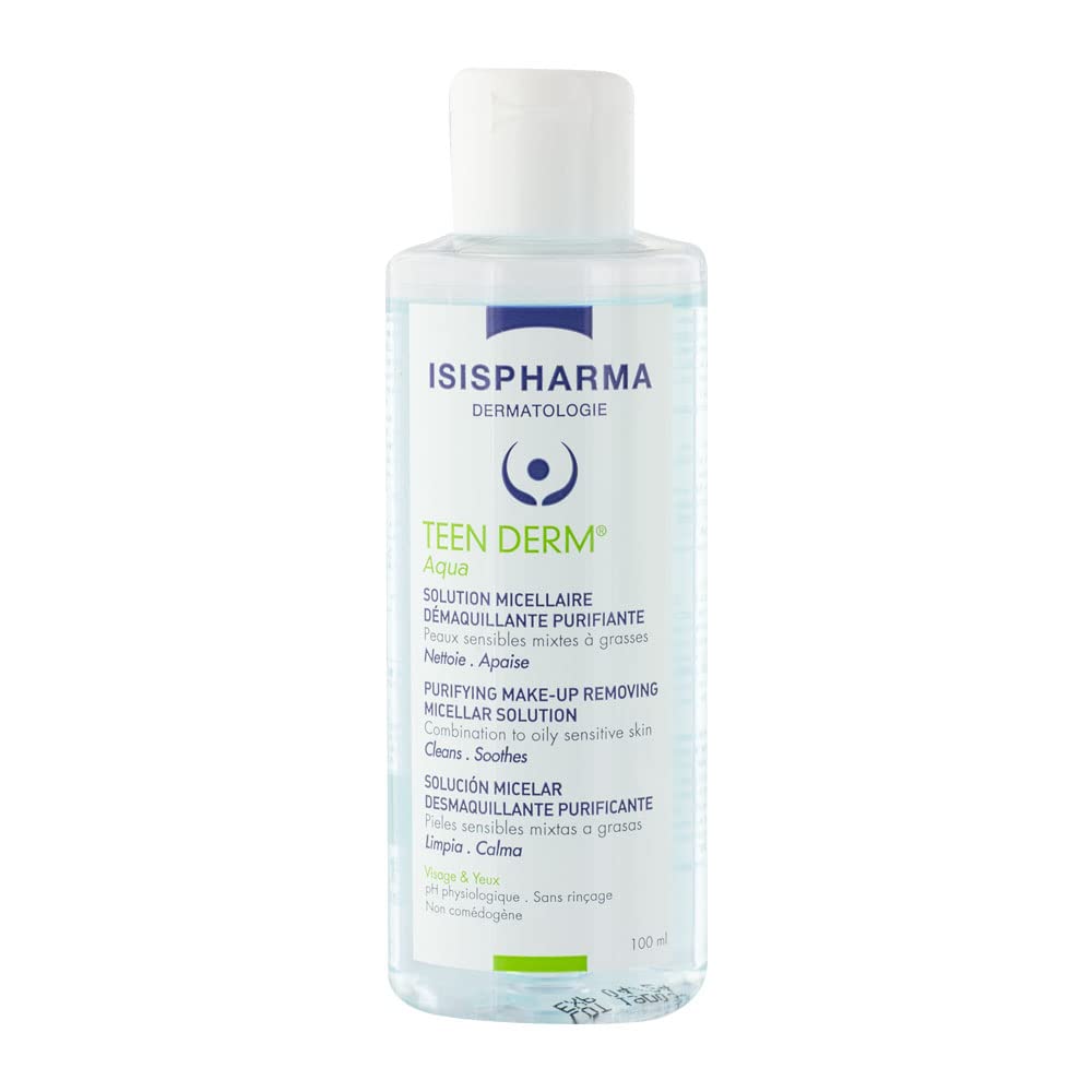 Isispharma Teen Derm Aqua 100 Ml Agua Micelar para Pieles Grasas o Mixtas, No Requiere Enjuague