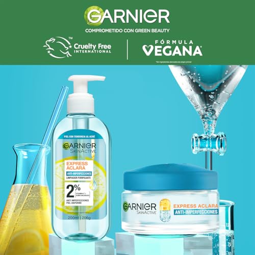 Kit Garnier Las Favoritos del Mariana - Express Anti Imperfecciones Gel Limpiador con Ácido Salicílico + Crema Facial Hidratante Matificante en Gel