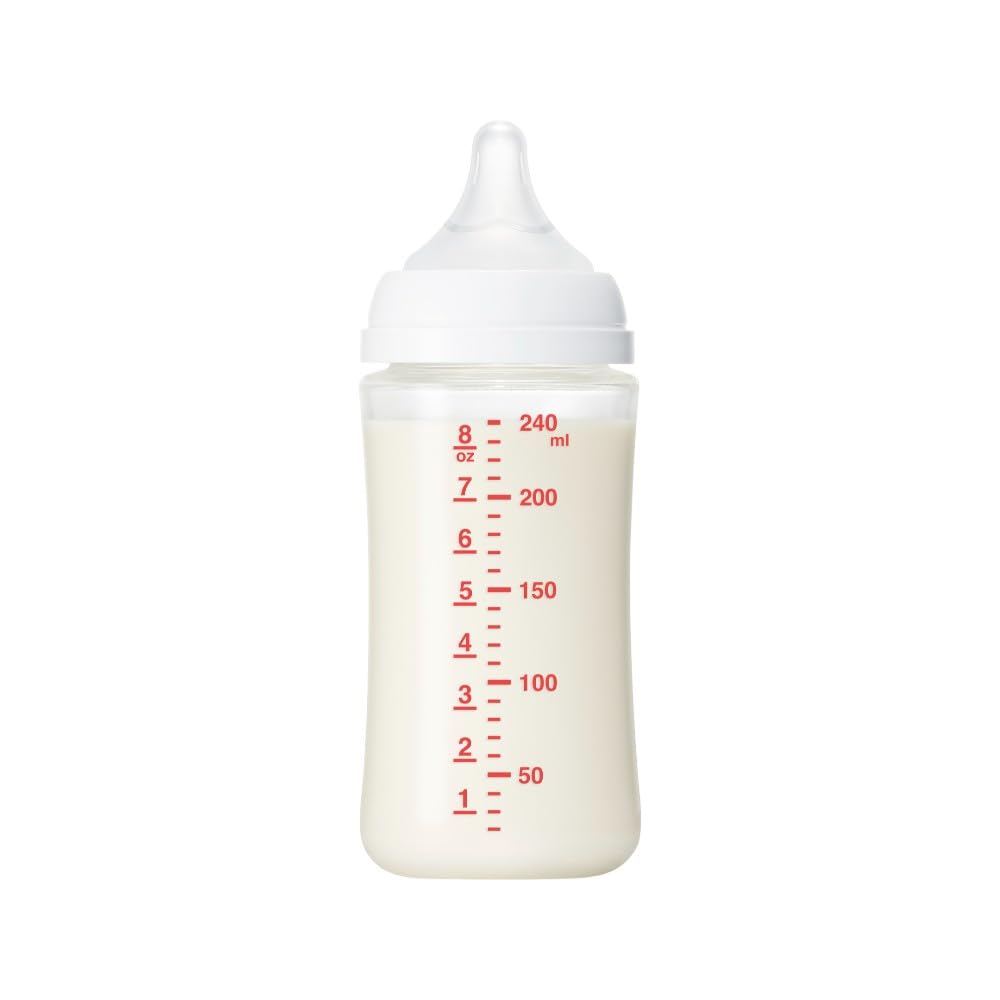 PIGEON | Biberones Recien Nacido Peristáltico | Biberones Anticolicos de Silicona Suave | Biberon Reduce Entrada de Aire - Superficie Mate para Agarre Seguro | Tecnología SofTouch para Bebé | 240 ml