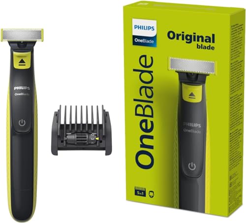Philips OneBlade incluye nuevo peine ajustable 5 en 1, Recortadora, Perfiladora y Afeitadora eléctrica para hombre, QP2724/20.