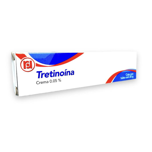 crema Tretinoina 0.05%, Acido Retinoico, Tubo metalico con 20g, Laboratorios rd tratamiento de manchas, paño, melasma, acné, espinillas, barros, comedones, antiarrugas, antiedad, 1 pz