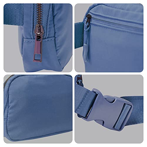 Cangurera Deportiva, Riñoneras Deportiva con Tela Impermeable de Amplia Capacidad, Bolsas de Crossbody Cinturón de Viaje de Seguridad para Pasaporte, Efectivo y Tarjetas,Cinturón Ajustable (Azul)