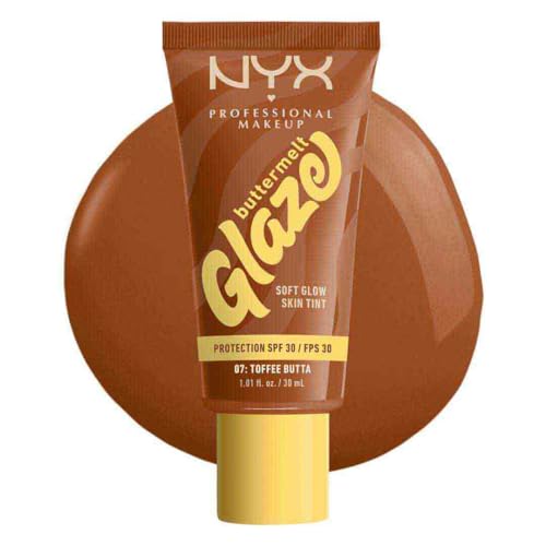 Tinta de Maquillaje Glaze Tint con SPF 30 de Nyx Professional Makeup, Tono Toffee Butta (Café)