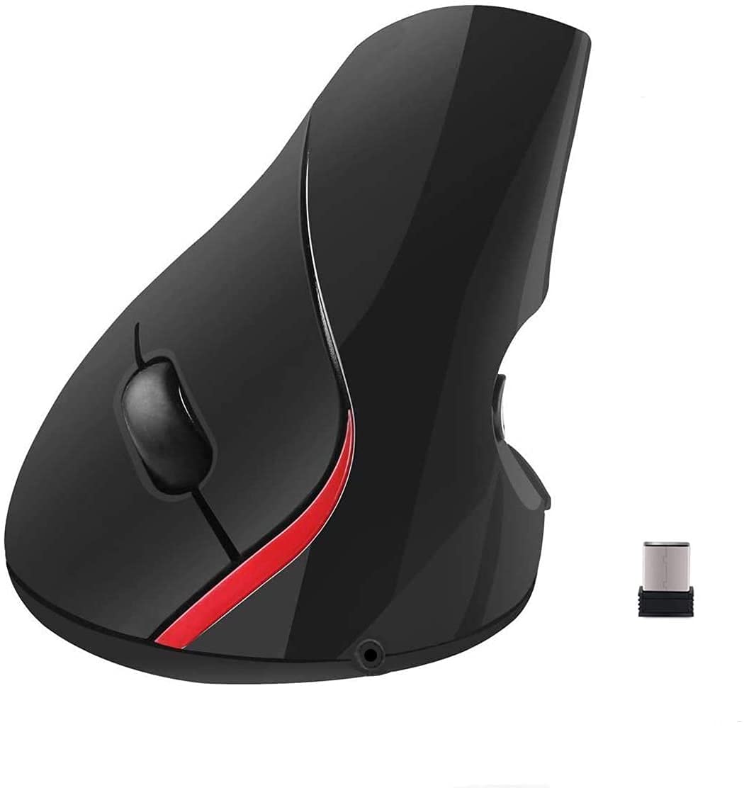 Mouse Ergonómico Inalámbrico Óptico Vertical con Receptor USB 2.4GHz para Mac y Windows