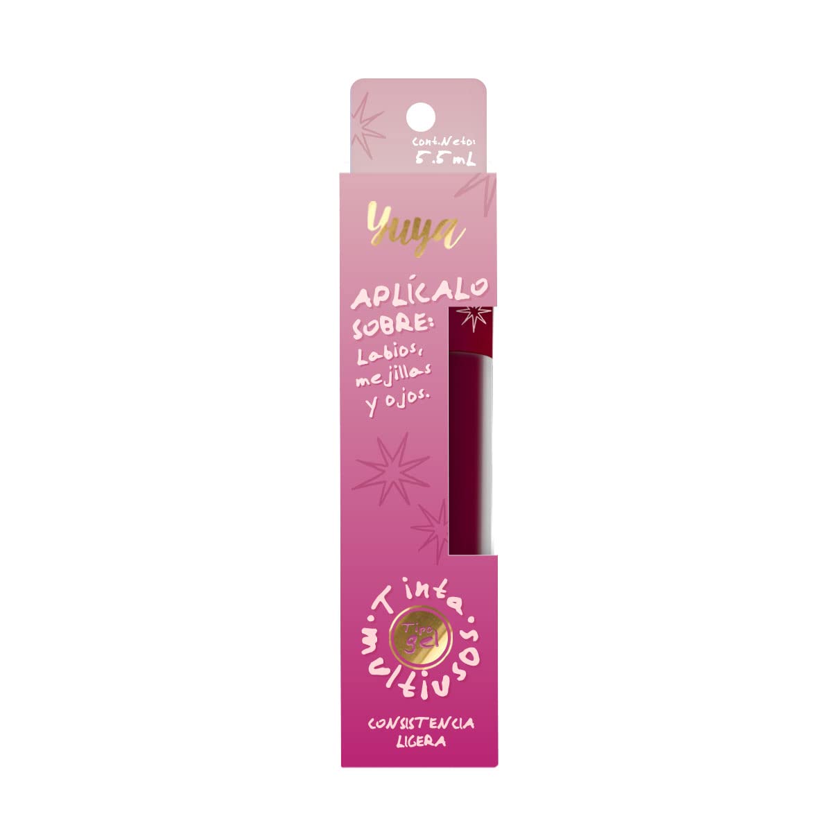 Republic Cosmetics Yuya Tinta multiusos Fugaz de larga duración para labios, ojos y mejillas con extracto de Aloe Vera Color Fucsia