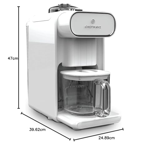 ChefWave Milkmade - Máquina para hacer leche de nuez vegana alternativa láctea, sin remojo, limpieza automática, inicio retardado, libro de recetas