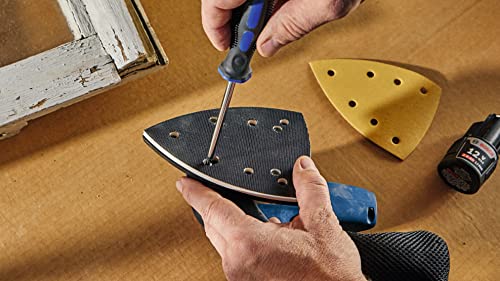 BOSCH GSS12V-40N Lijadora de acabado orbital sin escobillas de 12 V Max con bolsa para polvo, 1/4 y 1/3 hoja (herramienta desnuda)