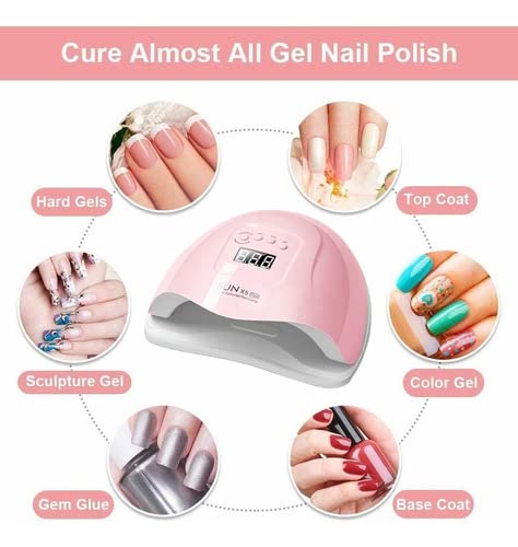 VOICEPTT - Lámpara UV para Uñas, 80W 36LED Secador de Uñas Profesional UV Lámpara de Uñas LED con 4 Ajustes de Temporizador, Pantalla LCD