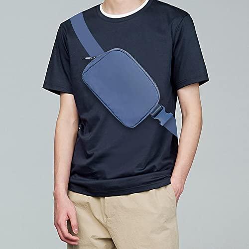 Cangurera Deportiva, Riñoneras Deportiva con Tela Impermeable de Amplia Capacidad, Bolsas de Crossbody Cinturón de Viaje de Seguridad para Pasaporte, Efectivo y Tarjetas,Cinturón Ajustable (Azul)