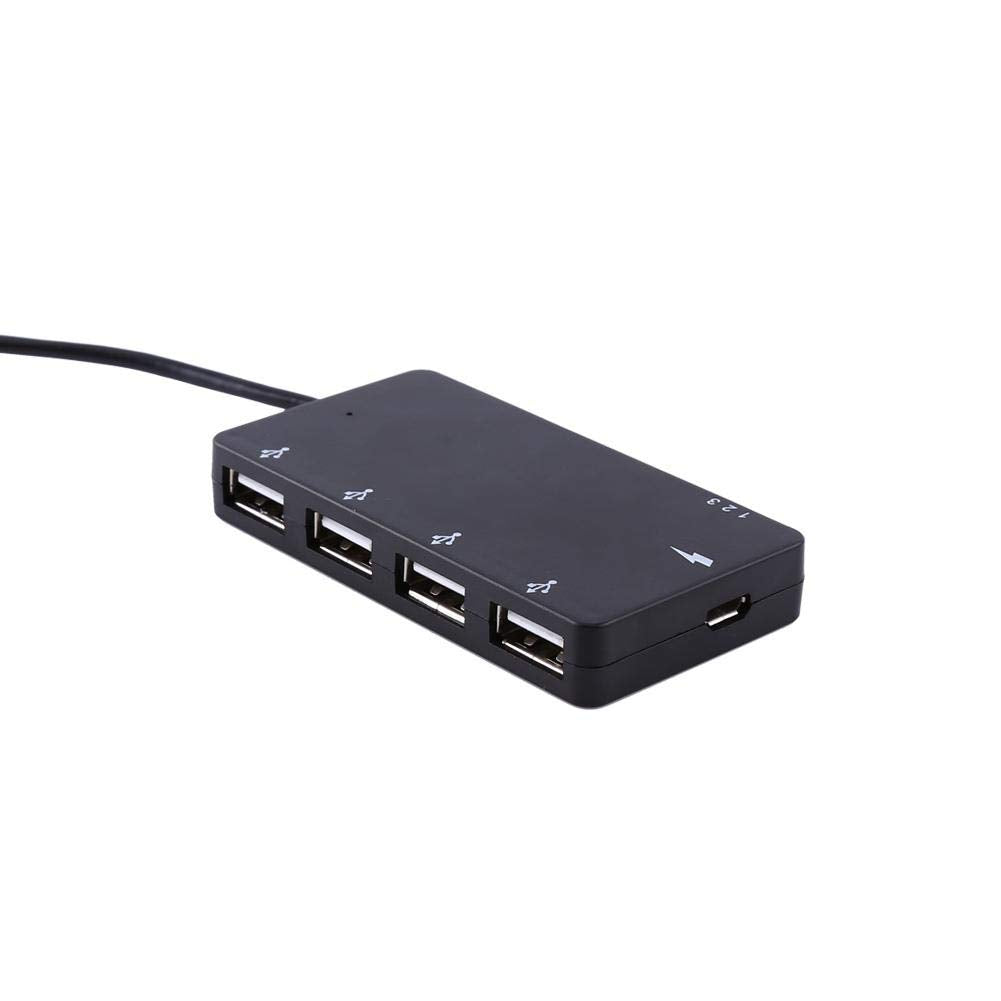 Adaptador OTG Tangxi Negro 4 Puertos USB 2.0 HUB con Lector de Tarjetas