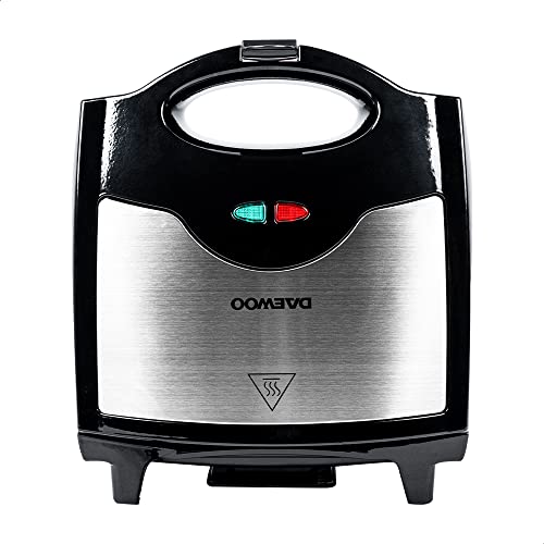 DAEWOO Sandwichera 3 en 1 con 3 juegos de placas Intercambiables Antiadherentes para Sandwich, Grill y Waffles
