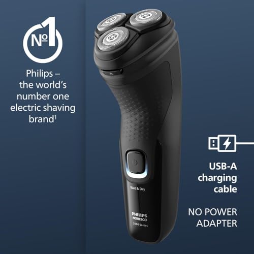 Philips Norelco Shaver 2400, Afeitadora eléctrica inalámbrica recargable con recortadora emergente, X3001/90