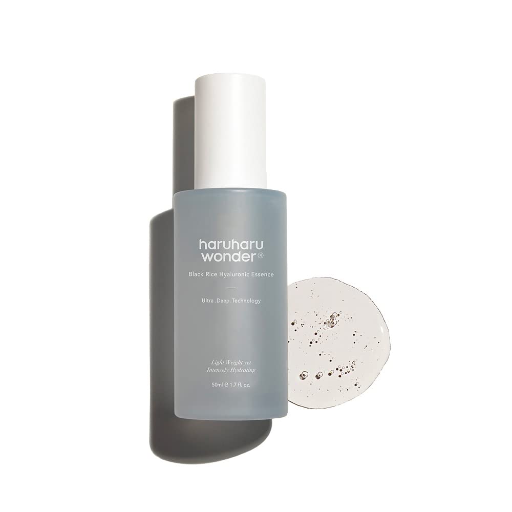Haruharu WONDER Black Rice Hialuronic Essence 1.6 onzas líquidas (50 ml) antioxidante e hidratación intensiva, antienvejecimiento, nutrición para la piel firme, liposoma de ginseng Panax para una piel limpia