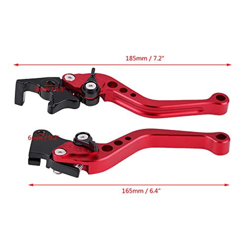 Palancas de Freno de Tambor de Motocicleta Yosoo Rojo CNC de Aluminio para Yamahas Suzukis