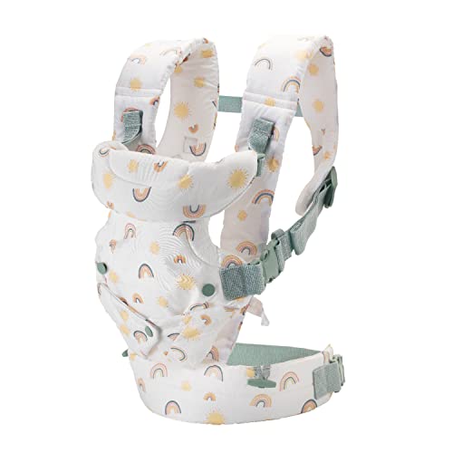 Infantino Flip Advanced Portabebés 4 en 1 - Ergonómico, Convertible, frontal y frontal hacia fuera Portabebés delantero y trasero para recién nacidos a niños pequeños 8-35 libras, arco iris