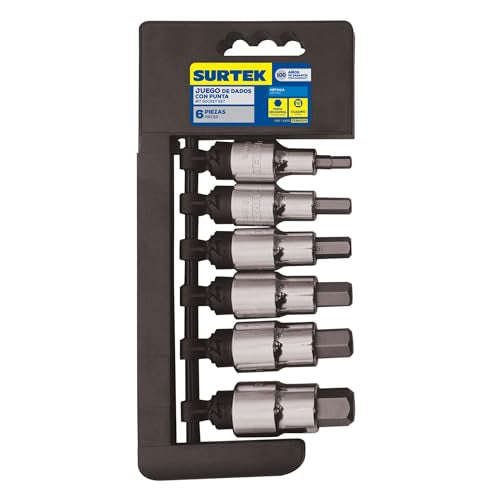 Juego de Dados Punta Hexagonal Métricos Surtek F58H01M 1/2"