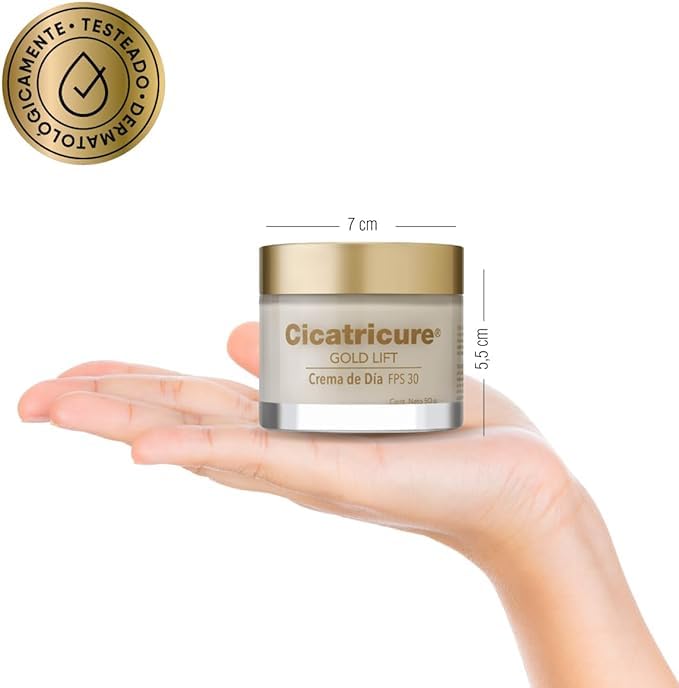 CICATRICURE 4 PACK GOLD LIFT, Crema de Día 50g + CICATRICURE GOLD LIFT, Crema de Noche 50g + CICATRICURE GOLD LIFT Serum Facial con EFECTO TENSOR 27ml + CICATRICURE GOLD LIFT, Ojos y Boca 15g