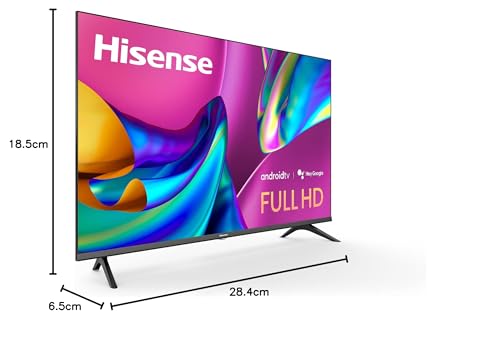 Hisense Serie A4 32 Pulgadas FHD 1080p Smart TV Android con DTS Virtual X, Modos de Juego y Deportes, Chromecast Integrado, compatibilidad con Alexa (32A4FH, Modelo 2022), Negro