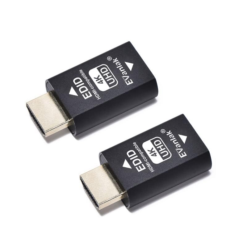 EVanlak 3rd Generrtion Hdmi Edid Emulador Passthrough eliminado Adaptador de emulador Funciona con Mac Thunderbolt a HDMI Switches/Extender/Receptor AV/Divisores de vídeo 4 K - 3840 x 2160 @60