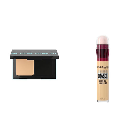 FIT ME POWDER FOUNDATION 128 WARM NUDE + Corrector de Maquillaje Instant Age Rewind, Neutralizer, 6 ml