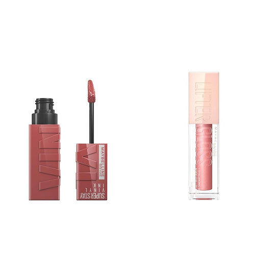 Labial líquido brillante Maybelline Super Stay Vinyl Ink Cheeky + Brillo Labial Lifter Gloss Con Acido Hialuronico - 003 Moon