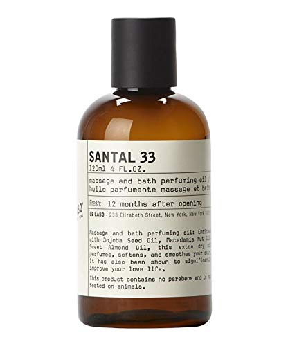 Le Labo Santal 33 aceite perfumado para masaje y baño, 4 onzas