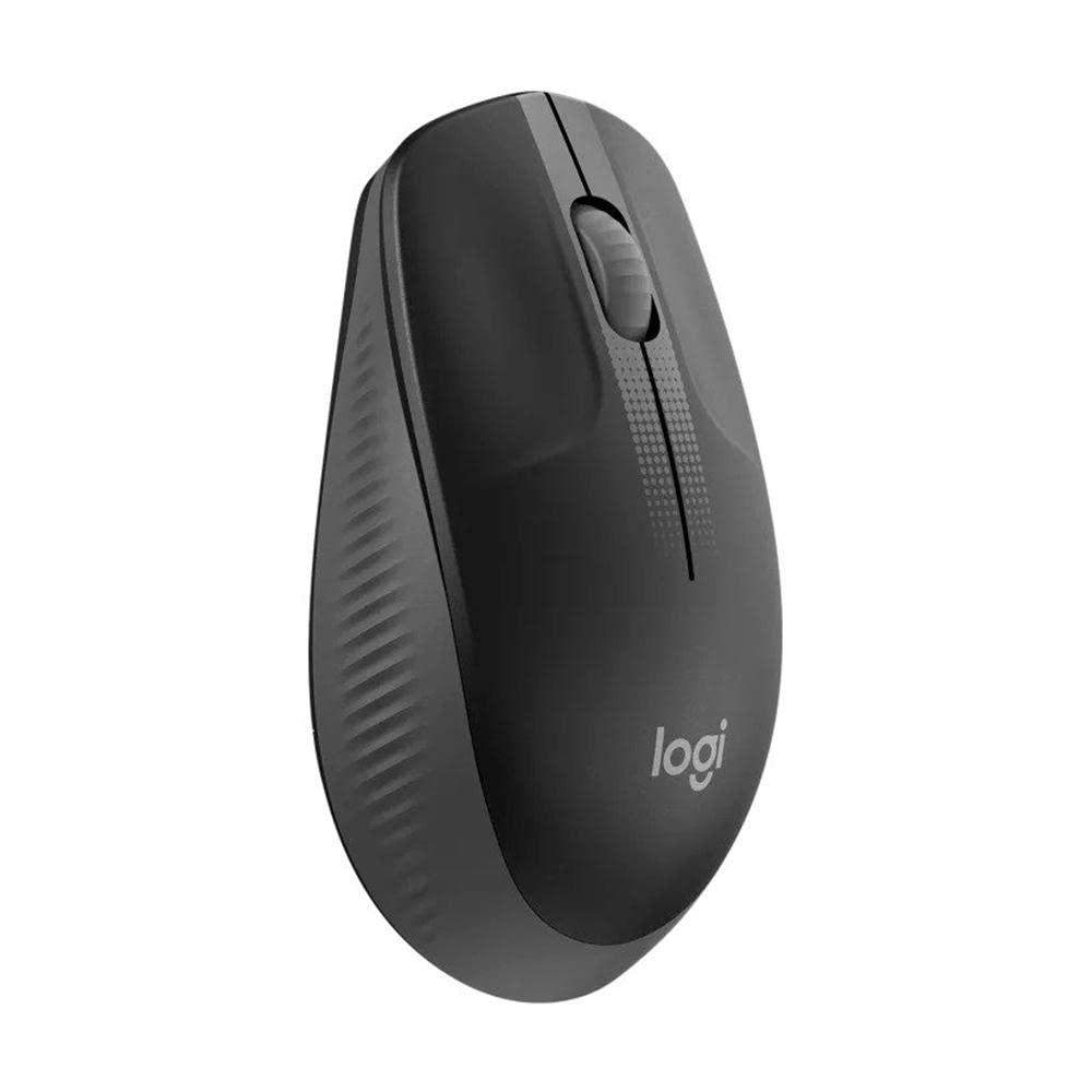 Logitech M190 Mouse Inalámbrico, Diseño Curvo Ambidiestro, Batería 18 Meses con Modo Ahorro, Receptor USB, Cursor y Desplazamiento Preciso, Compatible con PC, Mac, Laptop - Negro/Gris