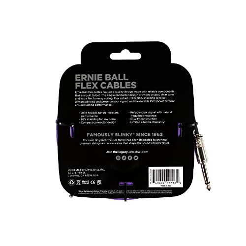 Cable Flex Instrumento Ernie Ball morado 20 Pies