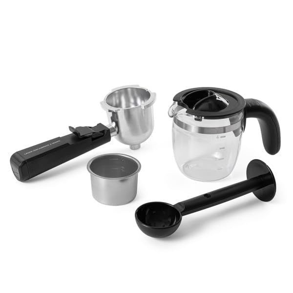 Oster® Cafetera de Vapor para Espresso y Cappuccino, Capacidad de 4 Espressos por Ciclo, Jarra de Vidrio, Potente Tubo de Vapor para Espumar la Leche, Negro