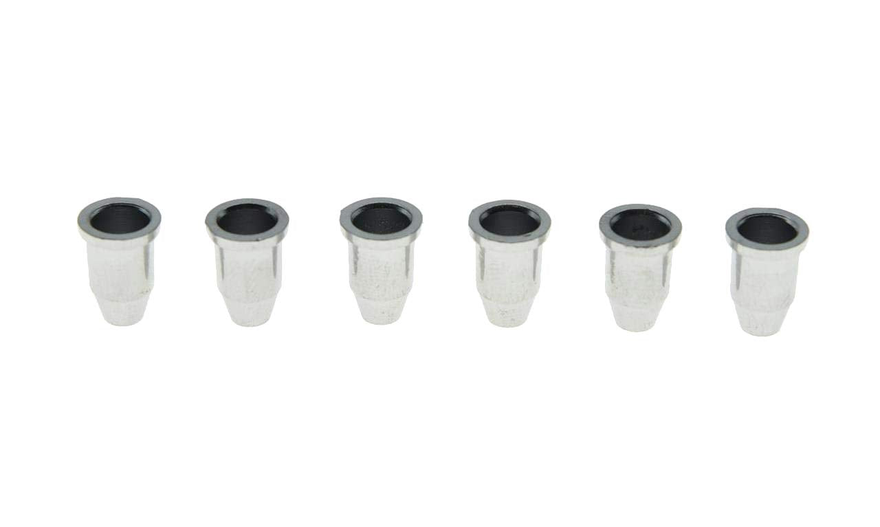 kaish 6 x cromado Guitar String a través de cuerpo férula 1/10,2 cm (6.35 mm) para cuerdas de guitarra Telecaster
