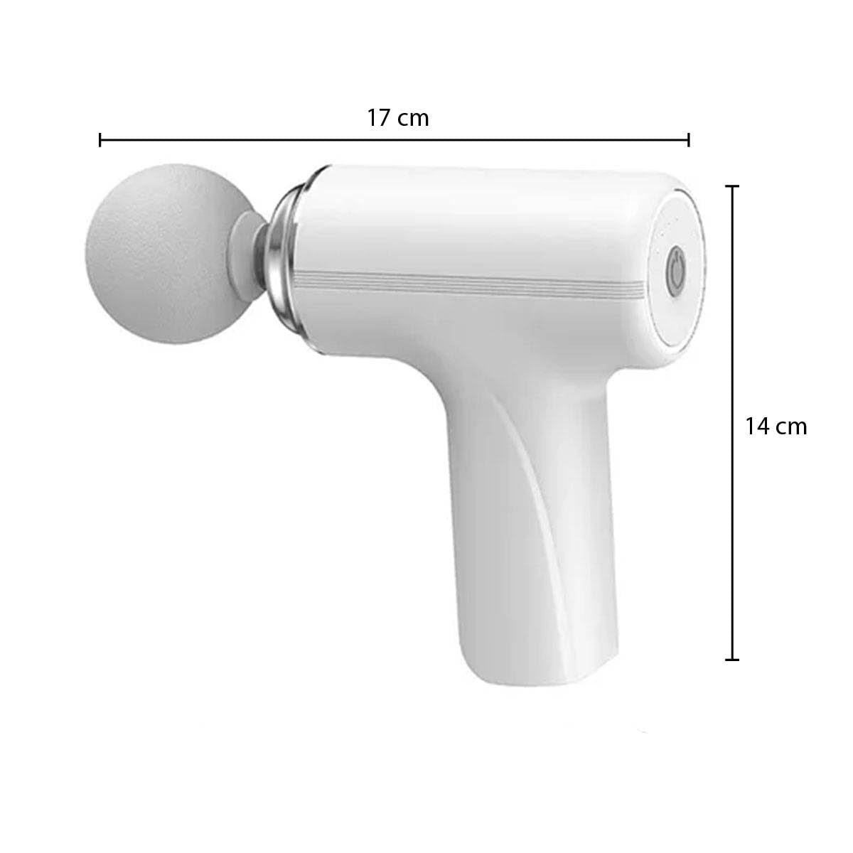 Pistola de Masaje Muscular Mini, Portátil y Recargable, Masajeador de Tejido Profundo, Velocidad Ajustable, 4 cabezales de Masaje para Relajar los Músculos y alivia el Dolor (Varios Colores) (Azul)