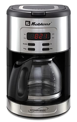 Cafetera de Goteo Koblenz, 15 Tazas, Capacidad de 1.8 L, Programable con Timer y Display Digital, 1000 W, Función Antigoteo, Base para Mantener Caliente, Jarra de Vidrio, Filtro Lavable (CKM-215 IN)