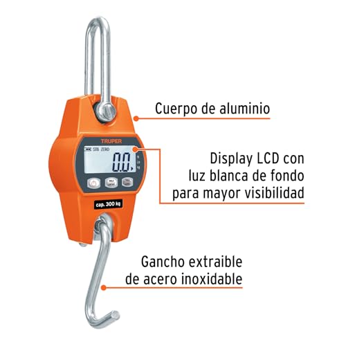 Báscula Electrónica Truper Colgante 300 kg