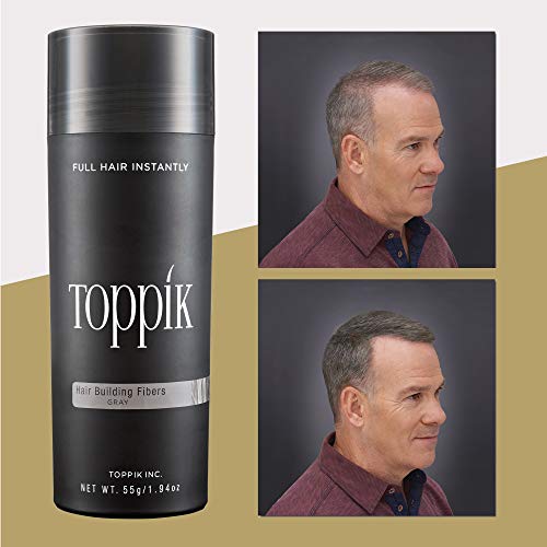 TOPPIK Fibras de construcción de pelo, Gris, 1.94 oz.